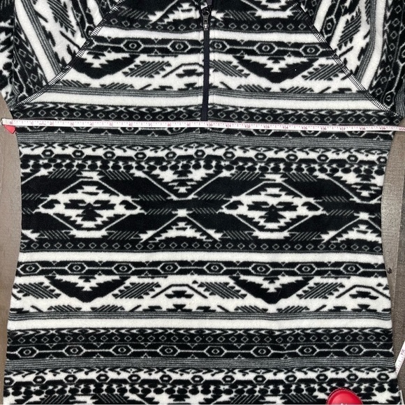 Eddie Bauer Quarter Zip Fleece Pullover Black and White size Medium - Picture 11 of 12